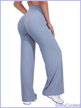 Wide Leg Straight Leggings High Rise Moisture Wicking Yoga Pants